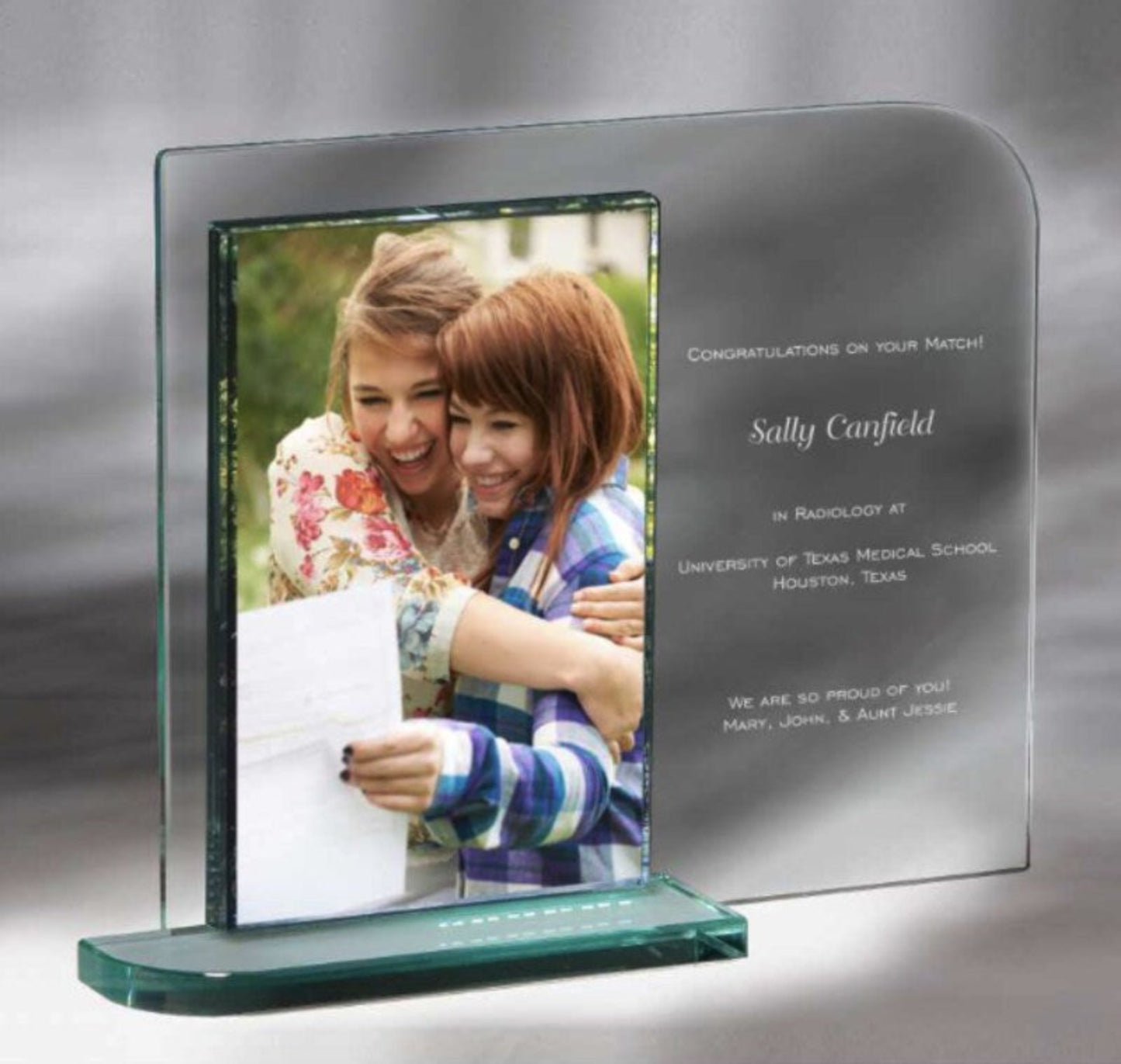 Engraved Picture Frame with Mid Century Modern Design - Personalized Engraved Gifts