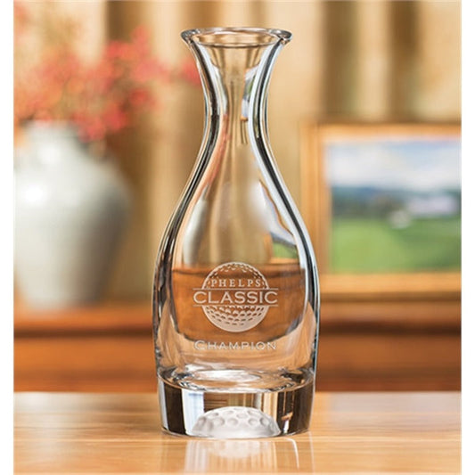 Engraved Wine Carafe with Golf Ball Base - Personalized Engraved Gifts