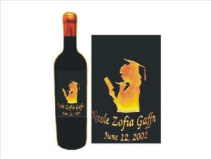 Engraved Wine Bottle - Girl Graduate - Personalized Engraved Gifts