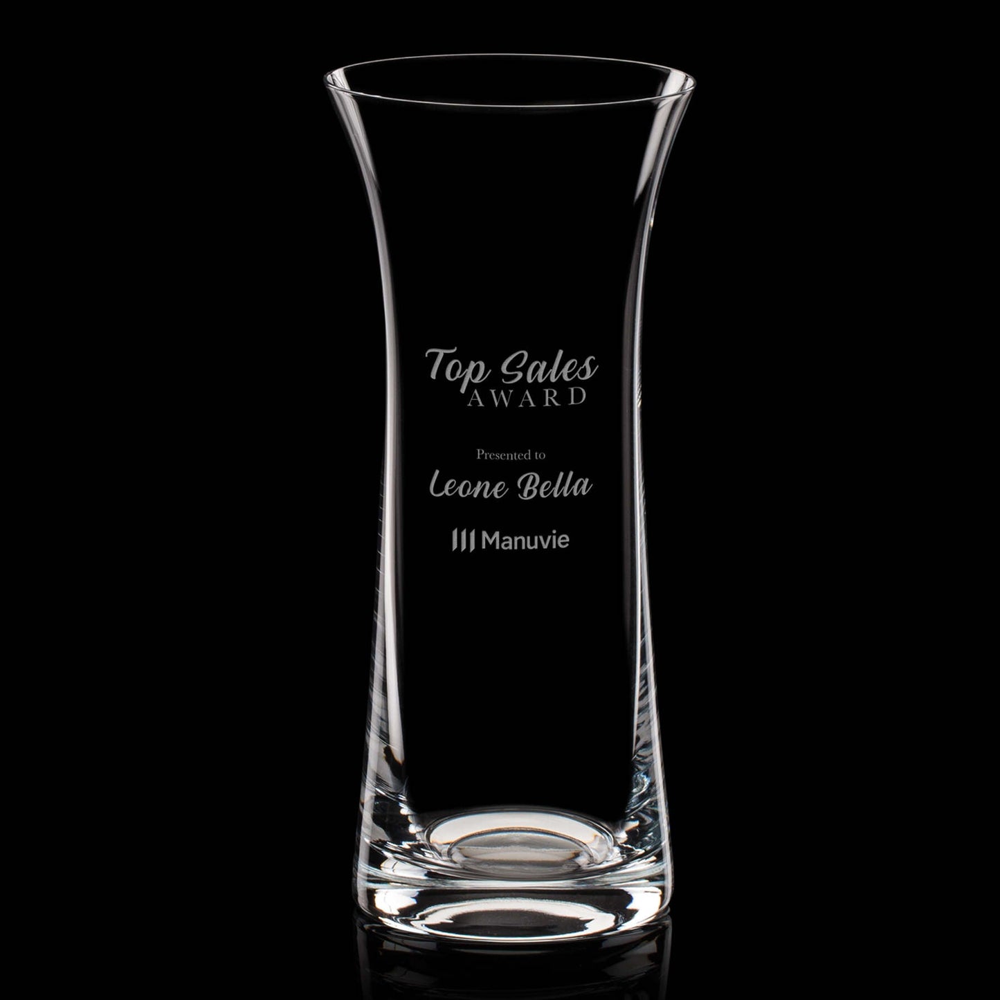 Engraved Crystal Vase with Clean Classy Lines ~ Peace - Personalized Engraved Gifts