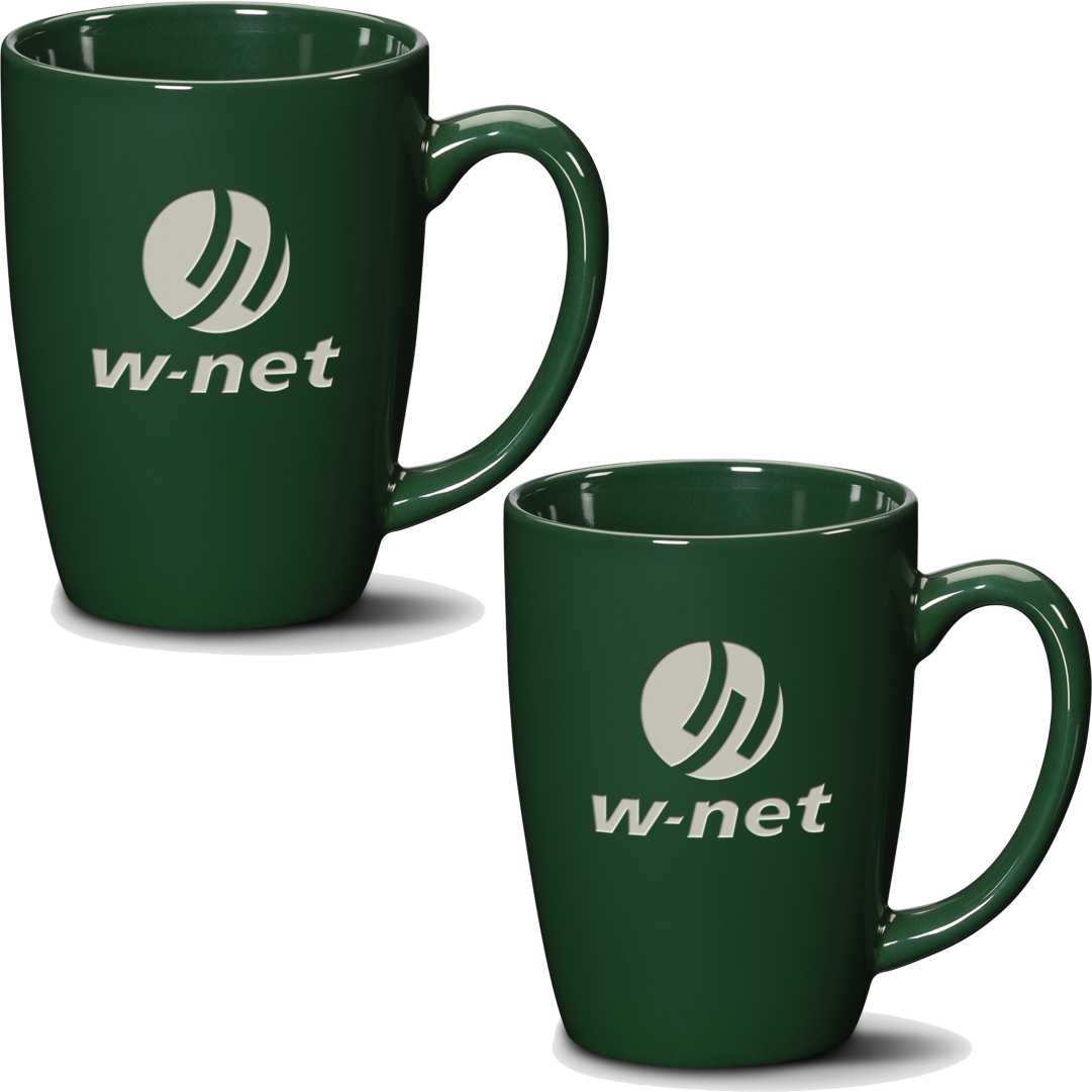 Engraved 16oz Tall Ceramic Glossy Coffee Mug Set of 2 ~ Catimor - Personalized Engraved Gifts