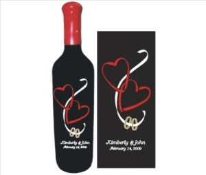 Personalized Engraved Wine Bottles Heart Design 10 - Personalized Engraved Gifts