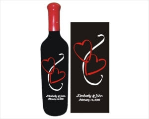 Personalized Engraved Wine Bottles Heart Design # 9 - Personalized Engraved Gifts