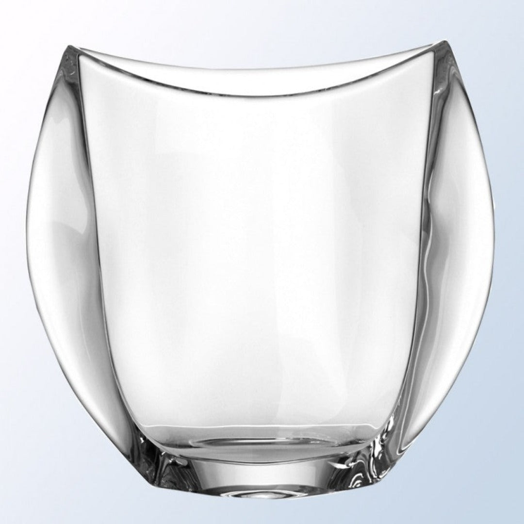 Personalized Wide Arched Crystal Vase ~ Norwich - Personalized Engraved Gifts