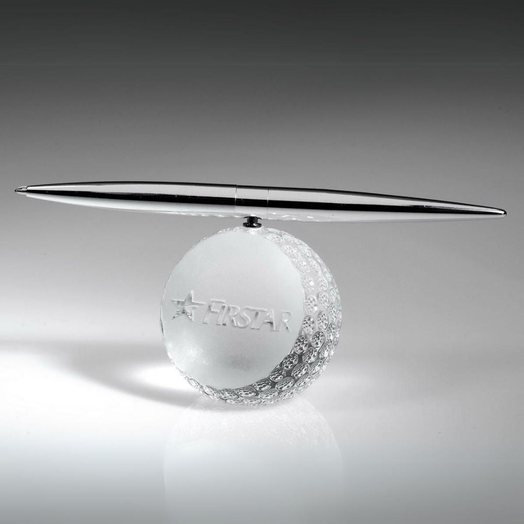 Engraved Crystal Golf Ball with Spinning Pen ~ Torrey - Personalized Engraved Gifts