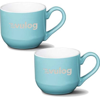 Wide Top Engraved Ceramic Coffee Mug Set of 2 ~ Sumatra - Personalized Engraved Gifts