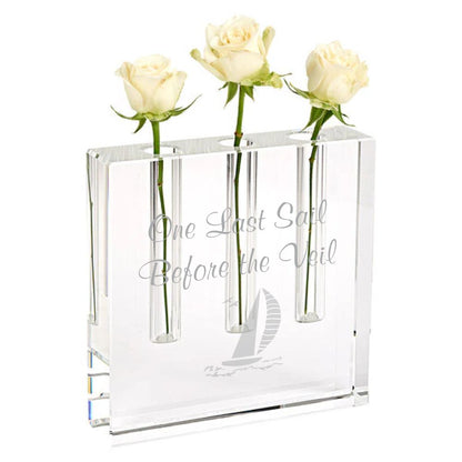 Personalized Crystal Bud Vase ~ Trifecta - Personalized Engraved Gifts