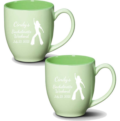 Pastel Ceramic Coffee Mugs with Personalized Logos & Artwork ~ Geisha - Personalized Engraved Gifts