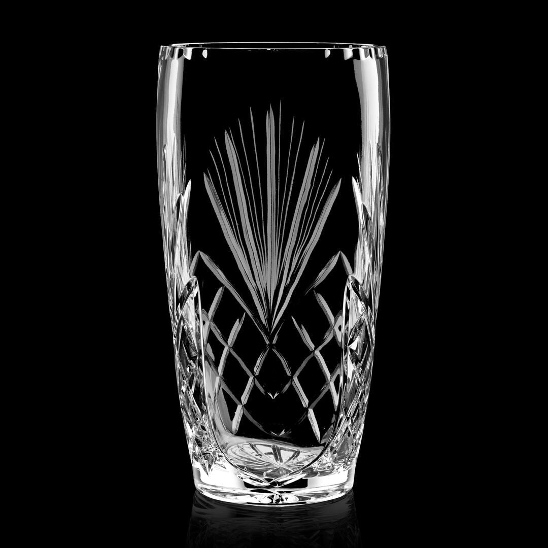 Engraved Lead Cut Crystal Vase with Ray Design ~ Basil - Personalized Engraved Gifts