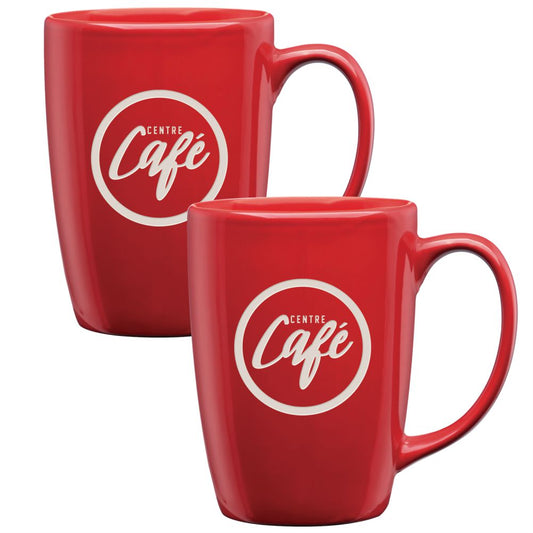 Set of 2 Engraved 16oz Ceramic Mugs ~ Argent - Personalized Engraved Gifts