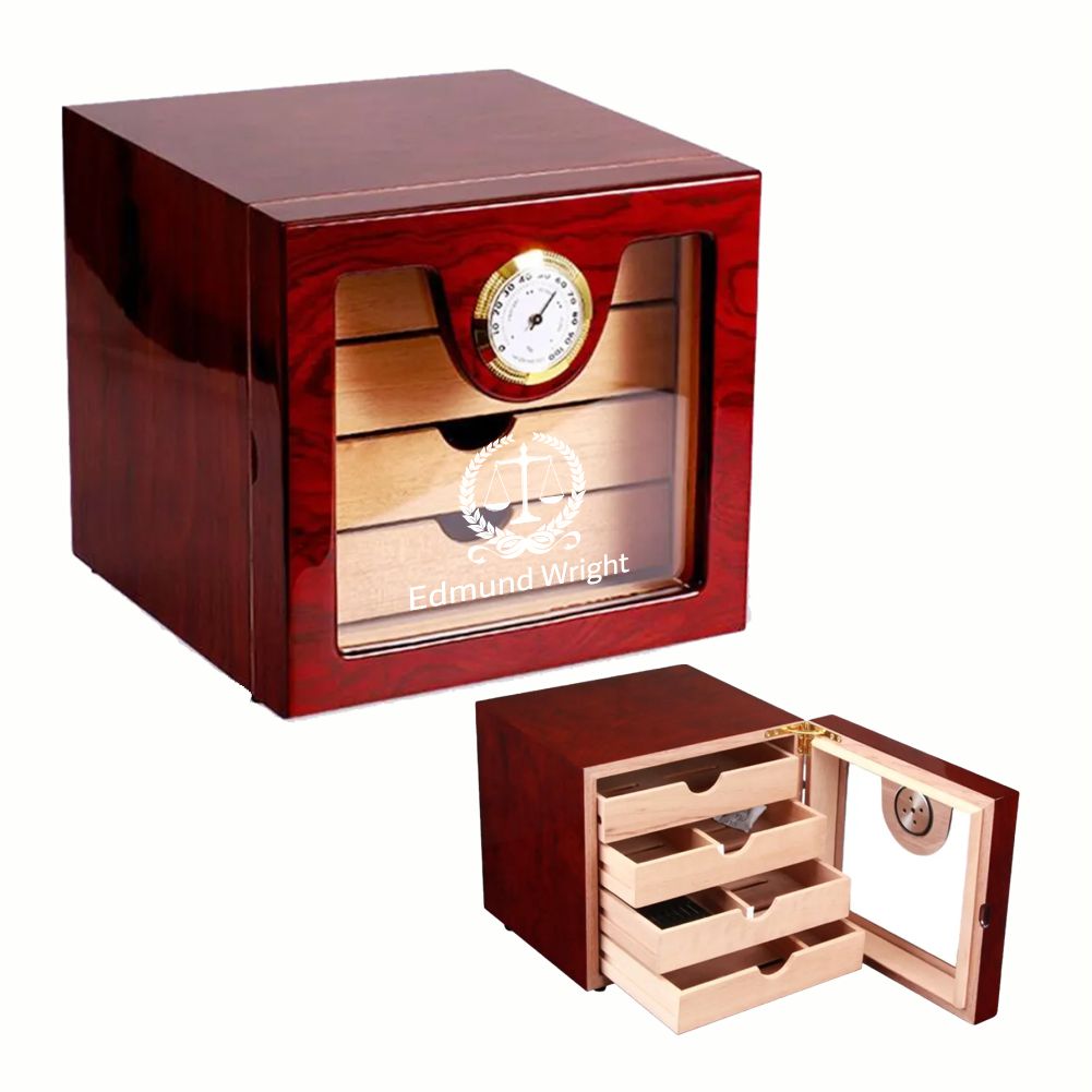 Desktop Cigar Humidor Cabinet Engraved and Personalized ~ Tunas - Personalized Engraved Gifts