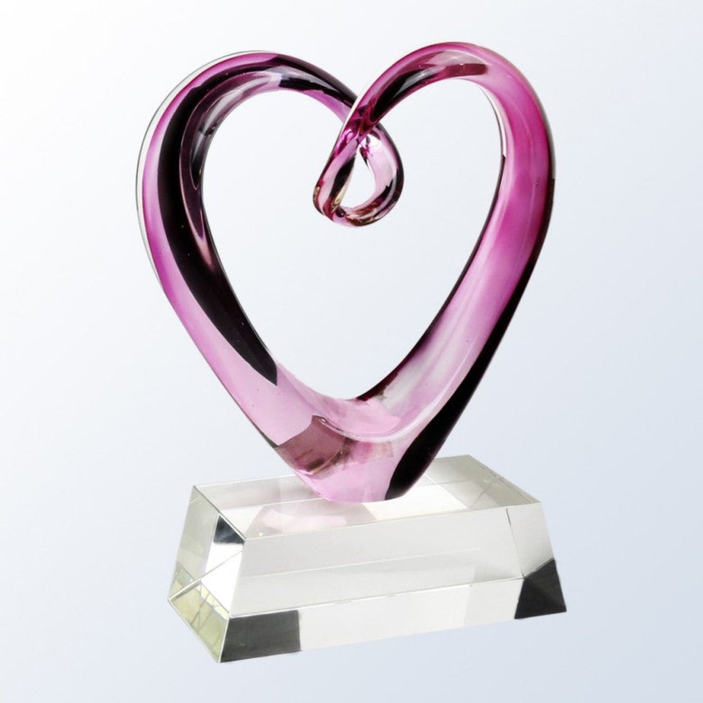 Pink Heart on Clear Base