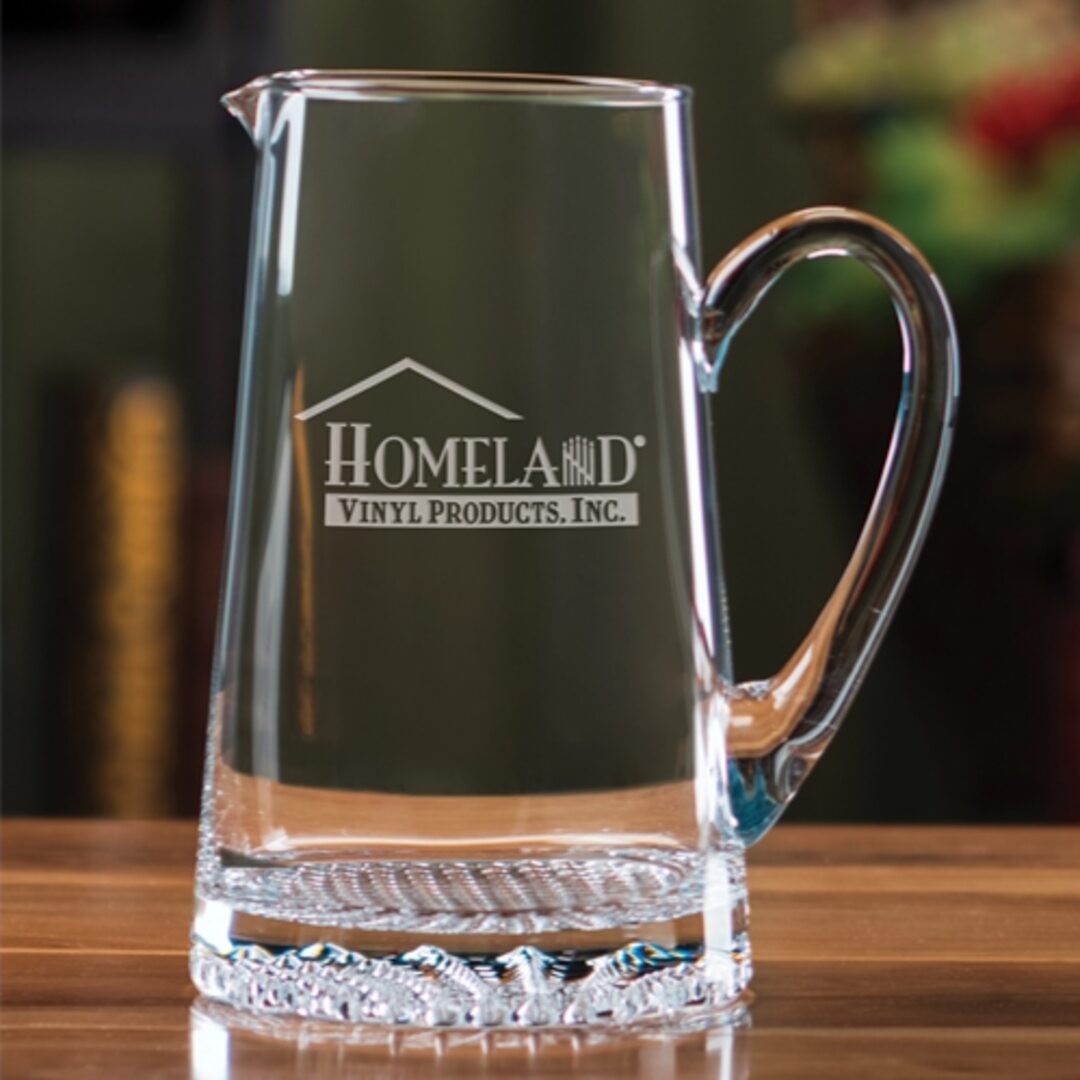 Handblown Crystal Radiant Sculpted Bottom Pitcher ~ The Cosmo - Personalized Engraved Gifts