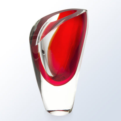 Engraved Crystal Art Glass Bud Vase ~ Red Lyla - Personalized Engraved Gifts