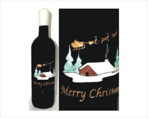 Engraved Wine Bottles - Santas Sleigh - Personalized Engraved Gifts