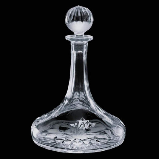 32 oz Engraved Cut Crystal Ships Decanter ~ Mediterranean - Personalized Engraved Gifts