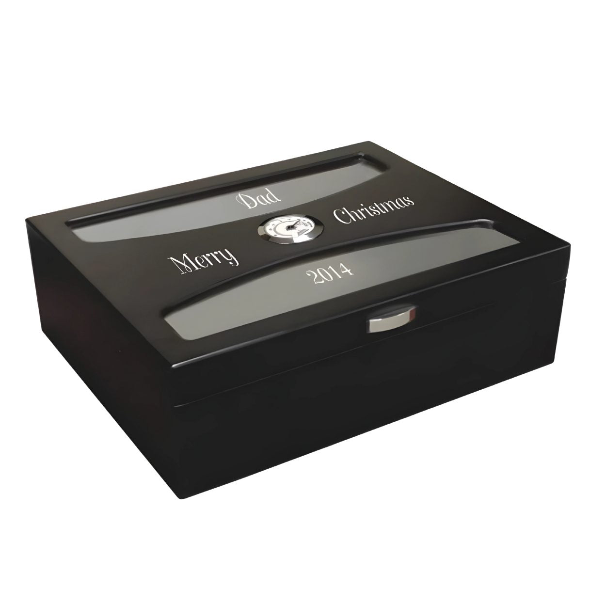 Personalized Black Finish Humidor - South Beach - Personalized Engraved Gifts