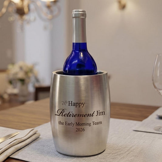 Enfriador de vino diagonal grabado personalizado Elsa