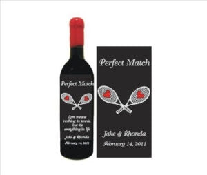 Engraved Wine Bottles - Tennis - Love - Personalized Engraved Gifts