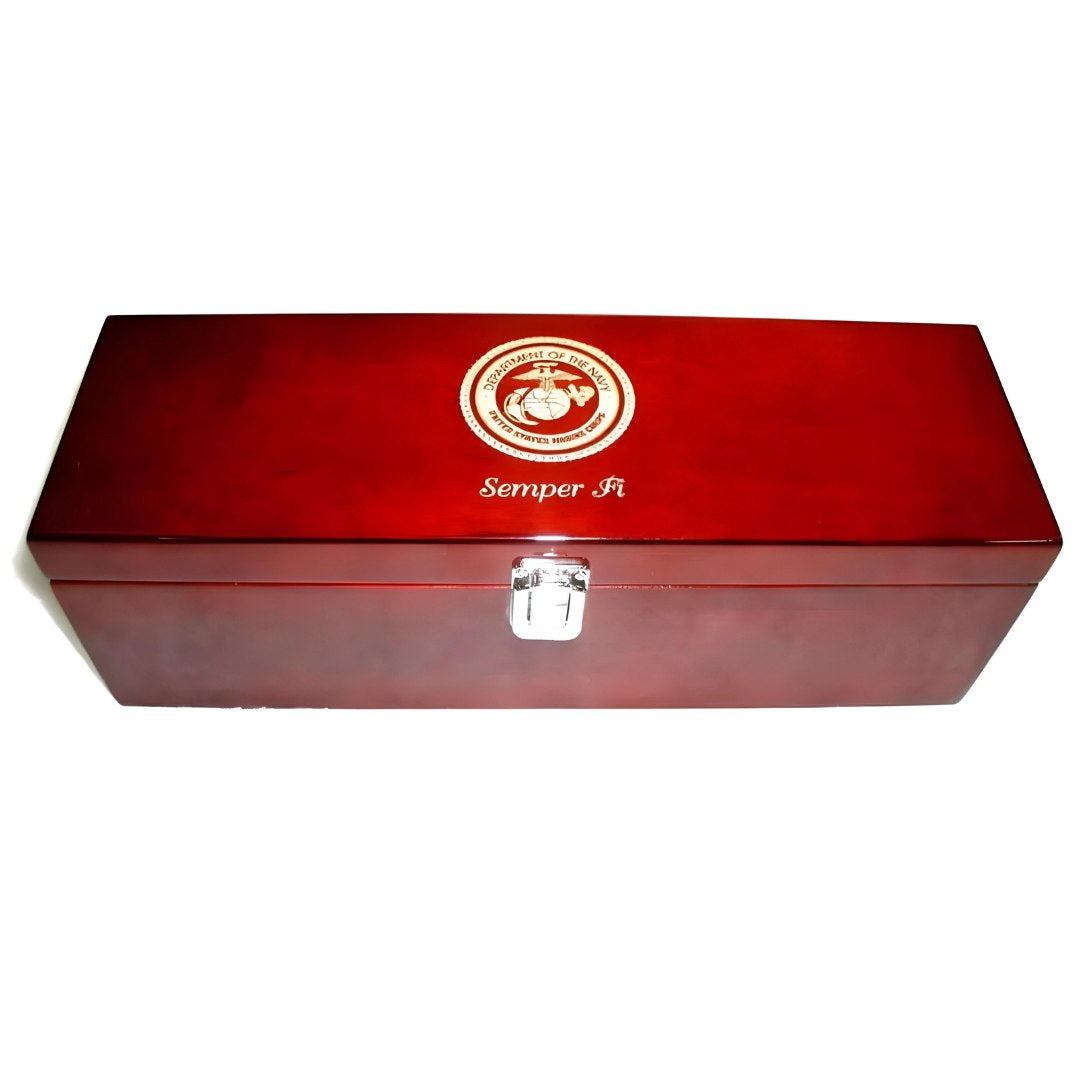 Engraved Wine Gift Box with Tools - High Gloss Piano Finished Wood - Personalized Engraved Gifts