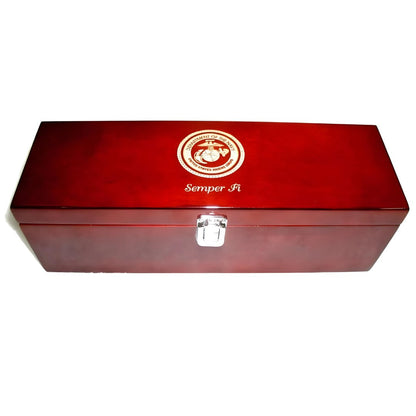 Engraved Wine Gift Box with Tools - High Gloss Piano Finished Wood - Personalized Engraved Gifts