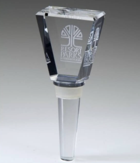 Engraved Crystal Wine Stopper - Elegant Trapezoid - Personalized Engraved Gifts