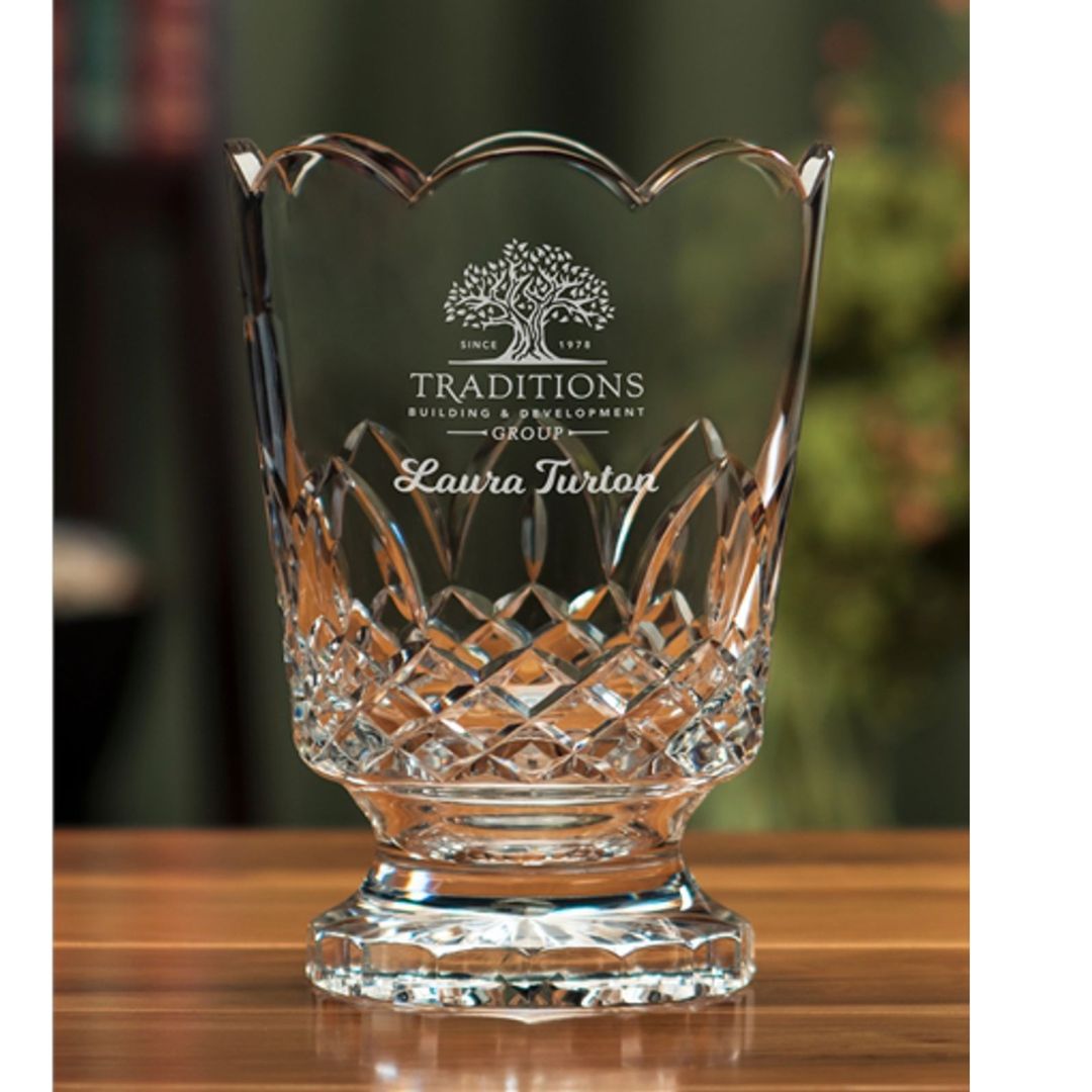 Lead Crystal Vase Meticulously Engraved ~ Millburn - Personalized Engraved Gifts