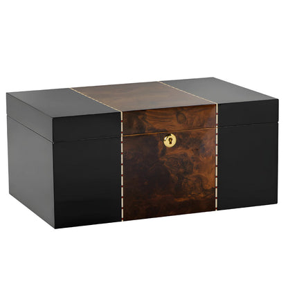 Personalized Humidor with Rustic Burl Veneer- Kante - Personalized Engraved Gifts